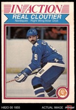 1982 O-Pee-Chee #280 Real Cloutier In-Action Nordiques 7 - NM