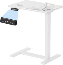Mesa Sobrecama Eléctrica Ywin con Ruedas, Altura Ajustable | Tapa Madera, 27-43i...