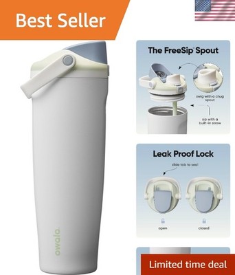 FreeSip Sway Insulated Stainless Steel Water Bottle with Two-Way Spout, Built...