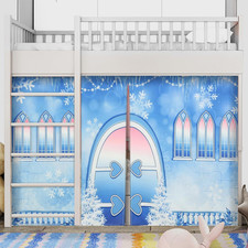 Loft Bed Tent Curtain Set for Low Twin,Bunk Bed Curtains Play Tent Winter Party
