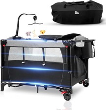 5 in 1 Baby Bassinet - Portable Crib, Bedside Sleeper, Diaper Changer, Playard 