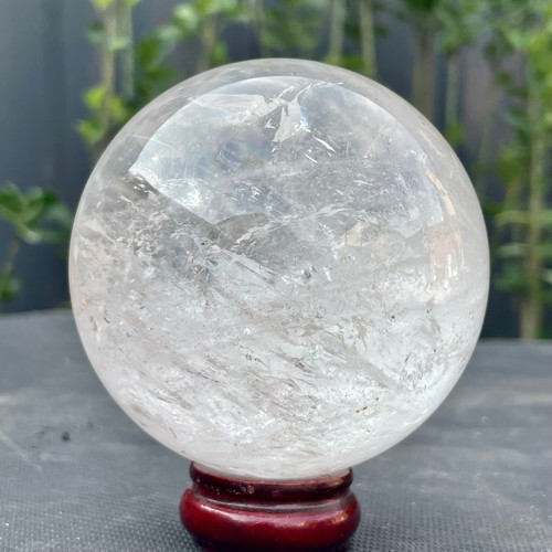 1.38LB Natural White Crystal Clear Quartz Crystal Sphere Ball Healing Meditation - Picture 4 of 15