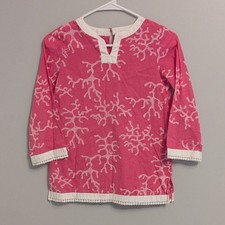 Lilly Pulitzer Daiquiri Pink Coral Me Crazy Girls Tunic Top Cover-Up Size 12