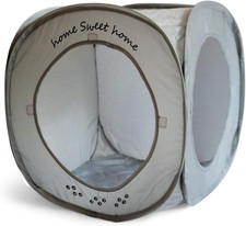 Home Sweet Home Pop Up Cat Cube. A Collapsible Indoor Cat House. Covered Pet Bed
