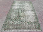 GreenClassical Vintage Turkish Carpet Handmade Wool Distressed Kelim Rug 54"x92"