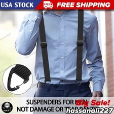 Heavy Duty Elastic Suspenders for Men Trouser Pants Braces Strap Work Belt US