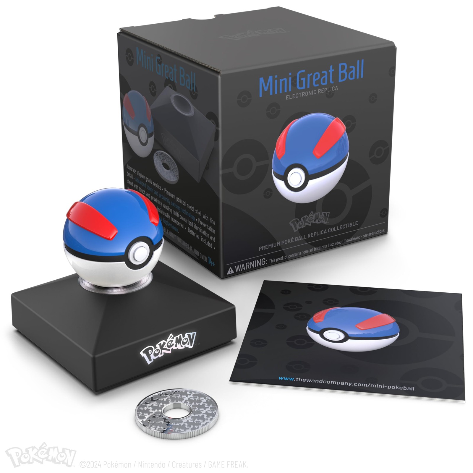 The Wand Company Pokémon Trainer Mini Poké Ball Range of Authentic Replicas - Re