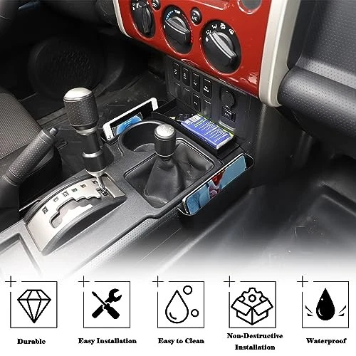 Center console organizer tray compatible with Toyota FJ Cruiser 2007-2021, 2PCS - Изображение 3 из 4