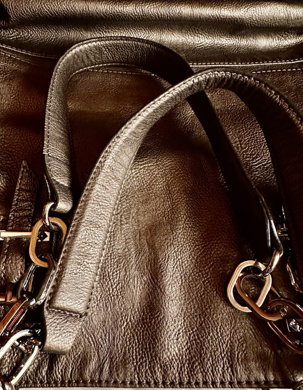 Large Leather Simple Vera Double Handled Handbag … - image 11