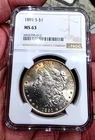 1891 s MORGAN SILVER DOLLAR $1 NGC MS 63 Stunning Luster & fresh new Holder!!