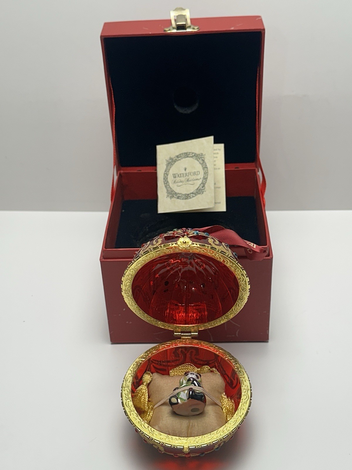Waterford Christmas Red Treasure Ball Ornament with Panda 228 of 5000