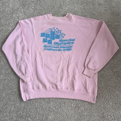 Vintage 1991 Special Olympics Tultex Sweatshirt Mens Large Pink Summer Games