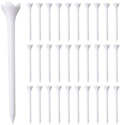 Hampton Distribution White Plastic Golf Tees, 30 or 100 Pack, Golf Tees 3 1/4...