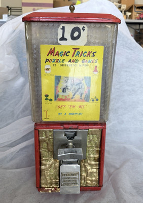 Vintage 10¢ Magic Tricks & Puzzles Vending Machine   Cami Brand   Serial #E96728