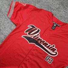 Vintage Wisconsin Badgers Starter Baseball Jersey Mens Red College 2000s Sz LG
