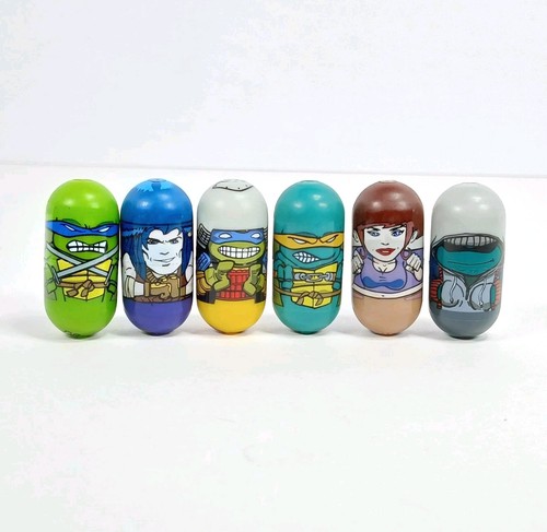 6 TMNT Mighty Beanz April O'Neil, Casey Jones, Don, Leo, Mikey, Raph, Vtg 2003