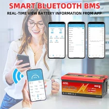 Bluetooth 12V 300Ah LiFePO4 Lithium Battery 200A BMS RV Marine Solar Low Temp