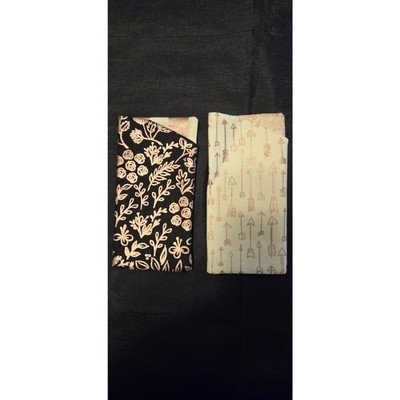 Handmade Eyeglass Pouches NEW One Of A Kind Black Rose Cream Rose
