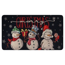 Christmas Doormat "Merry Christmas" Snowman Design Festive Winter Scene 17x30