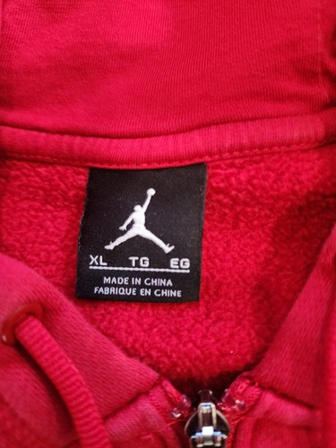 Nike Air Jordan Sudadera con Capucha Cremallera Completa Para Hombres XL #23 Rojo Retro - Imagen 6 de 9