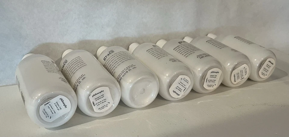 Lote de 7 Champú Philosophy Pure Grace Gel de Ducha y Baño de Burbujas 8 OZ Nuevo Sellado Foto 4 de 4