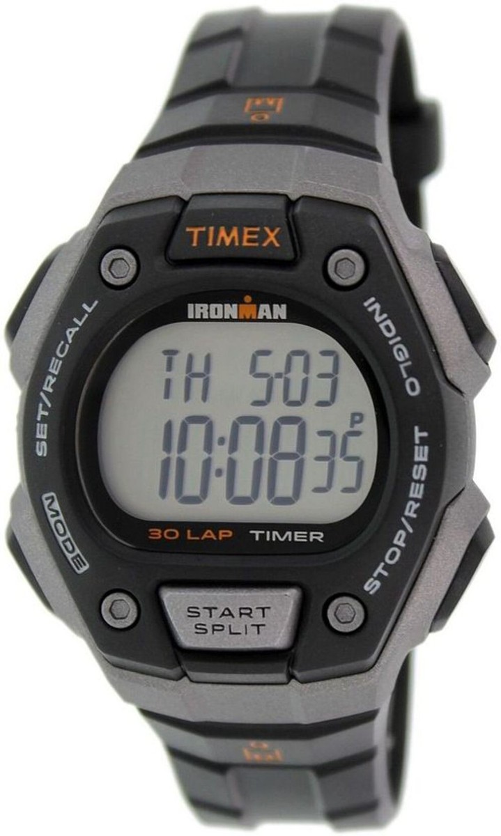 Timex T5K821 Men's Fullsize Ironman Classic 30 Black Resin Digital