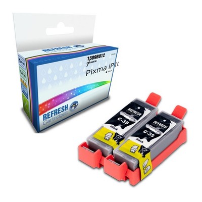 Refresh Patronen schwarz PGI-35BK Tinte Doppelpack kompatibel mit Canon Druckern
