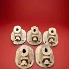 ANTIQUE LOT MEDCO BIRMINGHAM USA CAST IRON PENCIL ROD CLAMP INDUSTRIAL SALVAGE