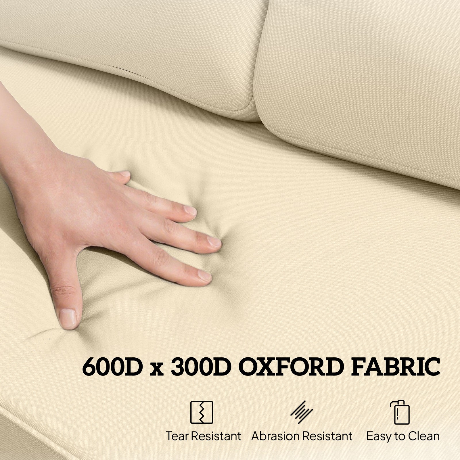 Outdoor Garden 2-Person Gliding Chair Patio Glider with Cushions Steel Beige