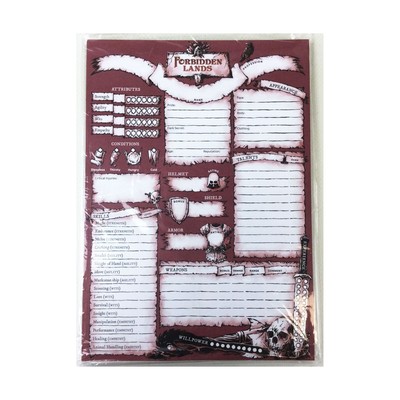 Free League Forbidden Lands Forbidden Lands Character Sheet Pad NM