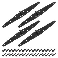 4Pcs Strap Hinges, 5 Inch Shed Door Hinges Gate Hinge with Screws, Black