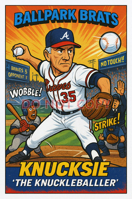 Phil Niekro as '' Knucksie ''  - BALLPARK BRATS Parody Art Card