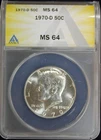 1970-D KENNEDY HALF DOLLAR ANACS MS-64 (2632801)