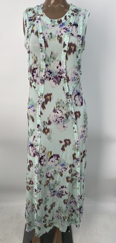 Ulla Johnson Womens Midi Dress Oasis Blue Size M Isabelle Jersey Floral Ruffle