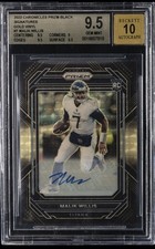 2022 CHRONICLES PRIZM BLACK SIGNATURES, GOLD VINYL #7 MALIK WILLIS BGS 9.5