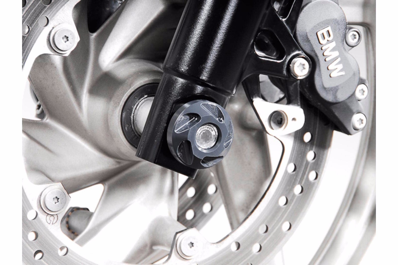 Roulettes de protection de fourche Sw-Motech haut de gamme en polymère noir pour BMW R1200GS 04-12