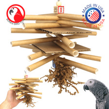 Bonka Bird Toys 2321 Sticky Stack Cage Chew Shred Forage Conure Amazon Treat Pet