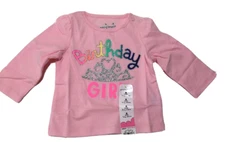 Jumping Beans "Birthday Girl" Pink Cotton Shirt - Size 6 Months - NEW