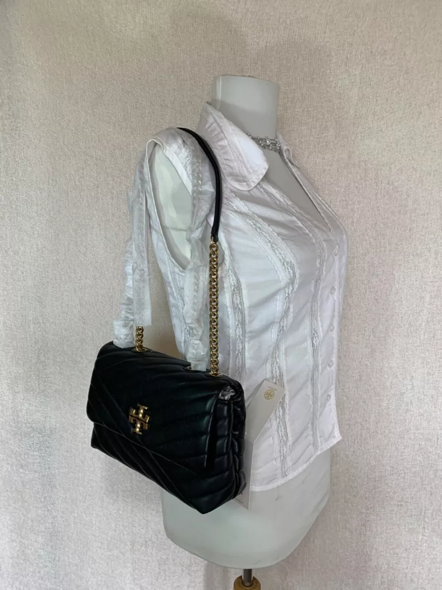 Small  Tory Burch Kira Chevron Convertible Shoulder Bag Black, Women's  Fashion, Bags & Wallets, Shoulder Bags on Carousell