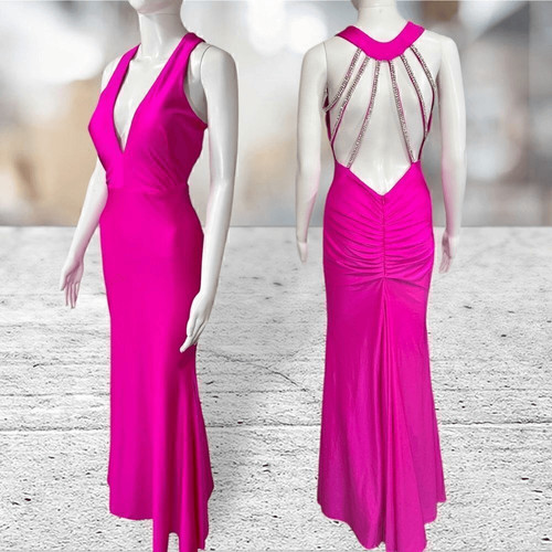 Jessica Angel Pink Gown With Jeweled Back