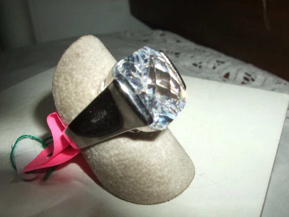 ANELLO GIOIELLO RING ZIRCONE CUBICO DIAMANTE SOLITARIO ARGENTO 925 STERLING 16 - Immagine 4 di 4