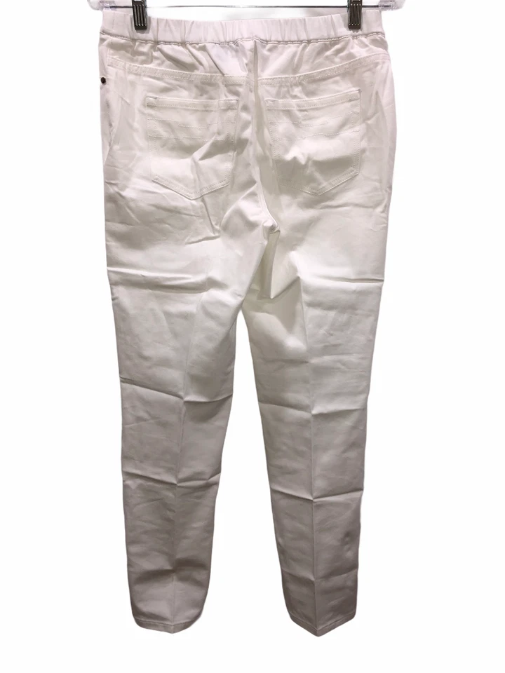 Pantalones H by Halston Petite Studio elásticos de pierna recta blancos talla 4P Foto 2 de 2