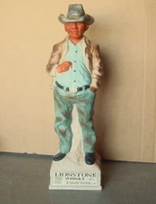 1969 CASUAL INDIAN, LIONSTONE Whiskey Decanter, Porcelain, 14 Inch tall (empty)