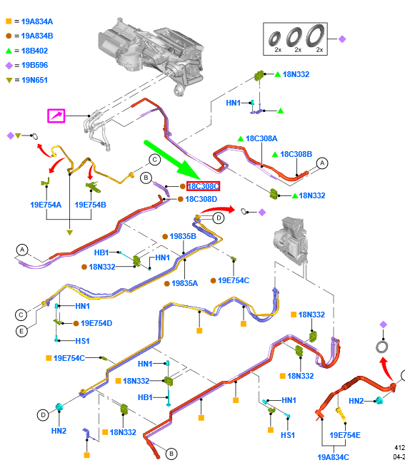 FORD TRANSIT MK4 Heizungswasserrohr BK21-18C308-CA 1869465 NEU  