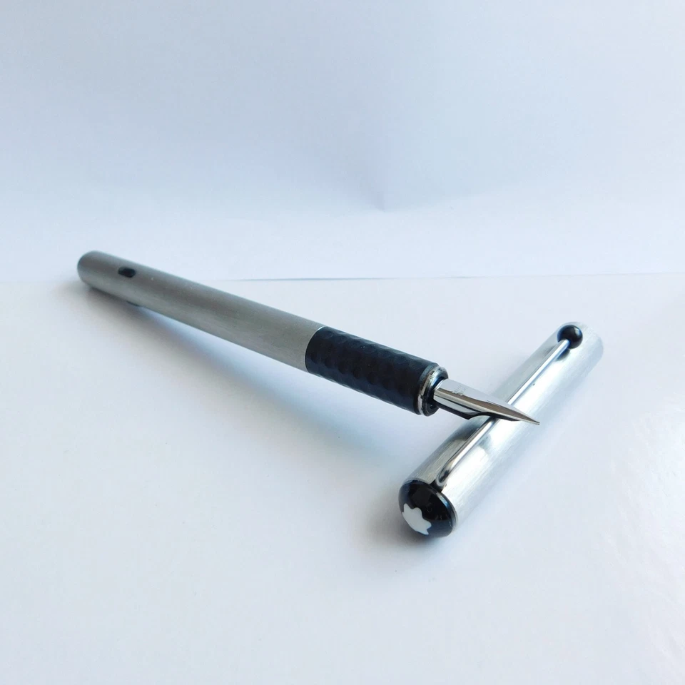 Pluma Estilográfica MONTBLANC Turbo Acero Cepillado Alemania Años 70 Foto 2 de 4