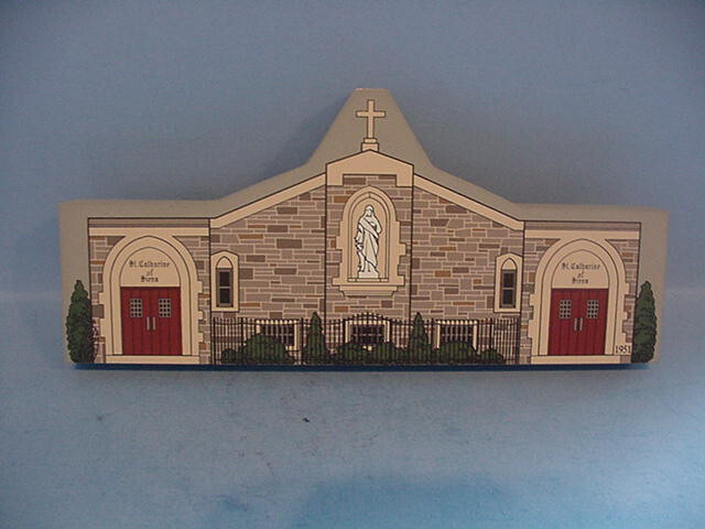 St Catharine of Siena Church Rdg Pa Wood Shelf Sitter Hometowne Collectible