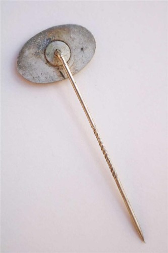 ORIGINAL WW2 GERMAN STICKPIN LAPEL BADGE GRUNDSHEIN DLRG SILVER AWARD LIFESAVING - Picture 2 of 2