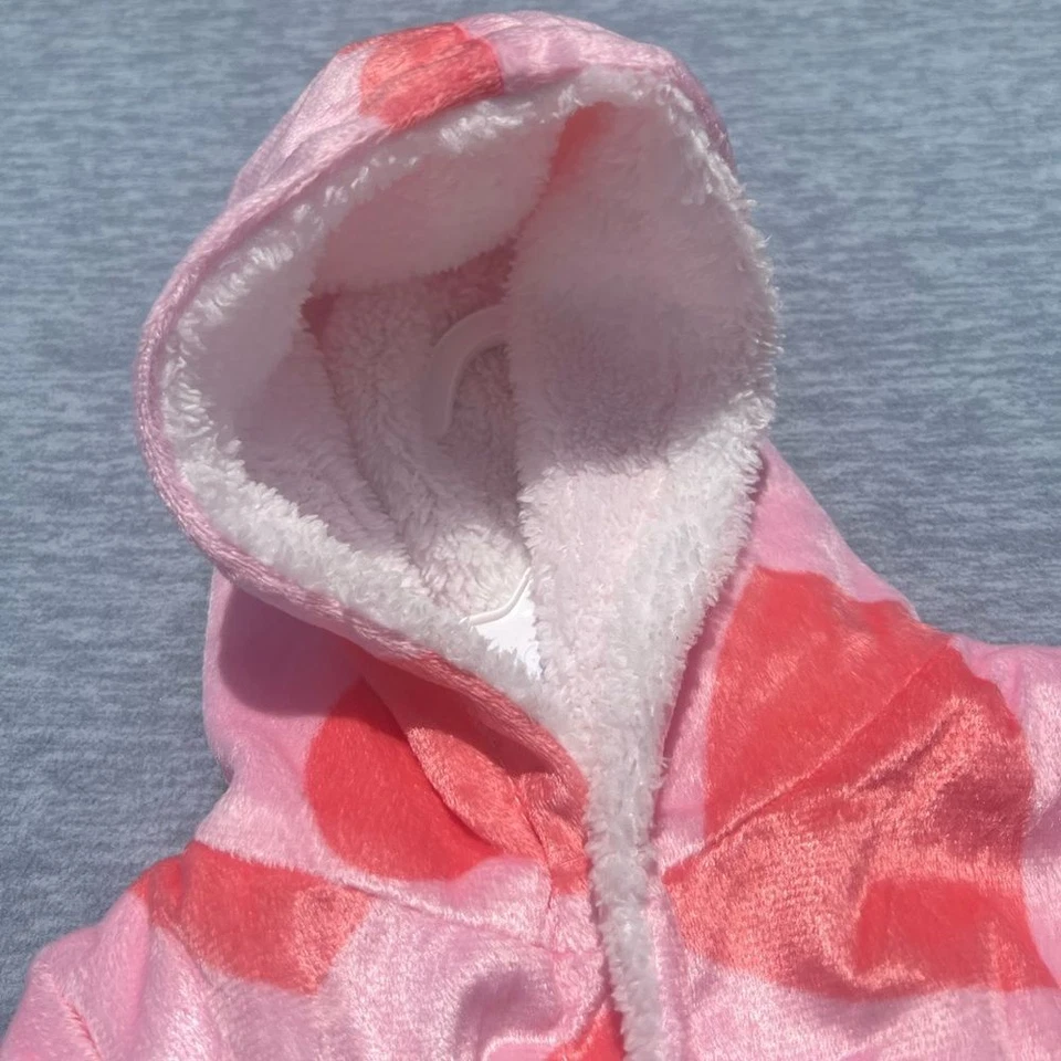 Snugly 婴儿浴袍 连帽 夏尔巴人 人造 minx 衬里 洗澡时间 女孩 婴儿 全新 — 第 2/4 张图片