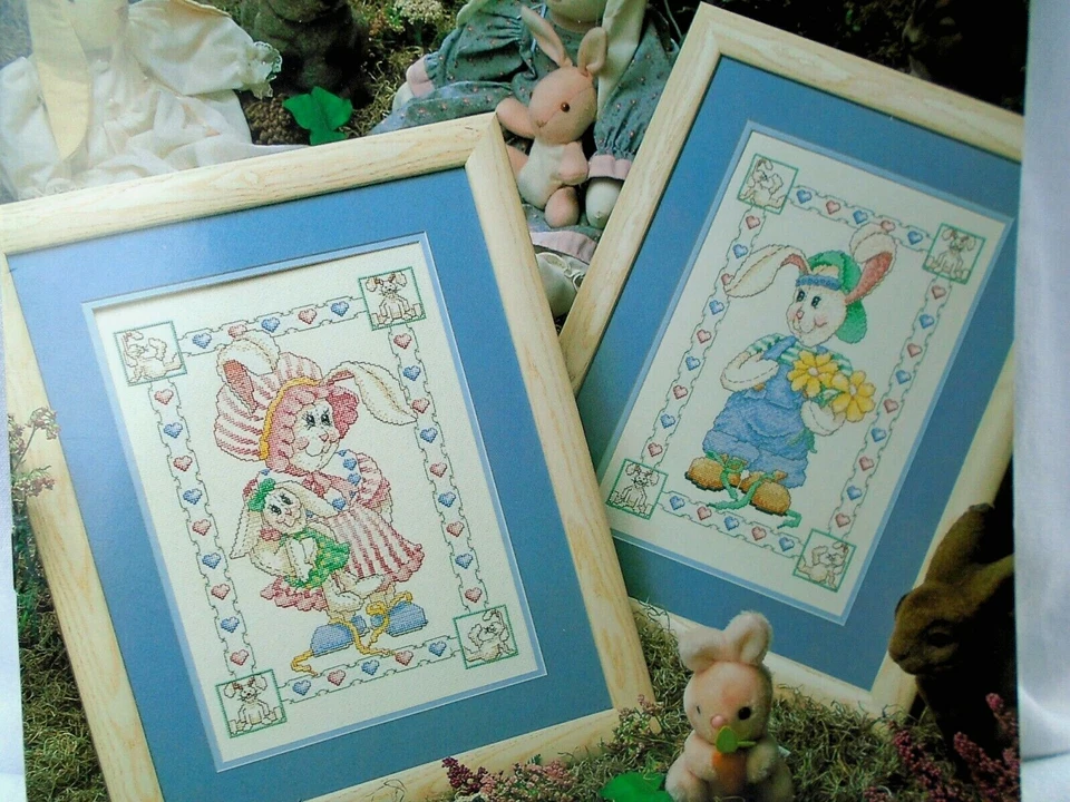 Snuggle Bunnues Great Big Graphs Bertha S Dunn Flopsy Mopsy Cross Stitch Pattern - Image 2 of 2