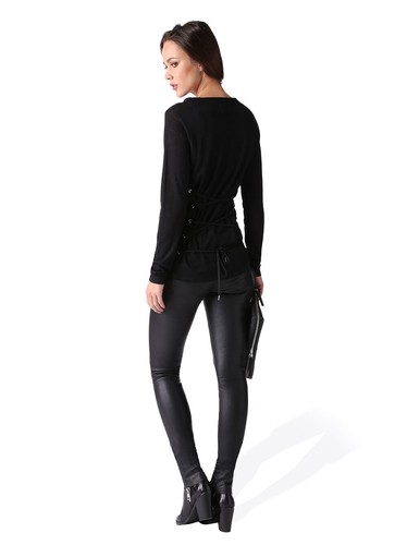 Diesel T-SINEM MAGLIETTA Women Shirt Black - Picture 2 of 4
